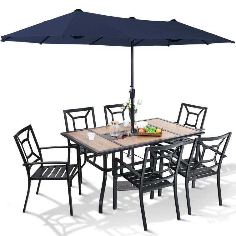 Alyah 6 - Person Rectangular Outdoor Dining Set