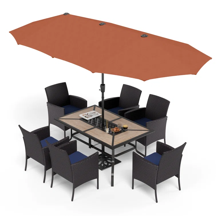 Alyah 6 - Person Rectangular Outdoor Dining Set