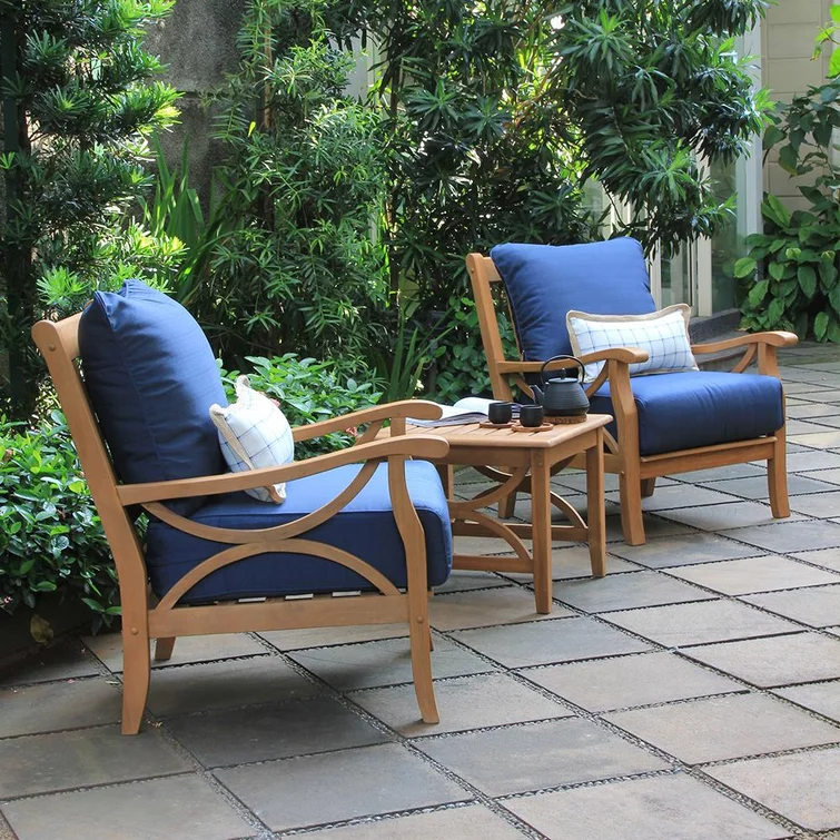 Brunswick Teak 2 - Person Outdoor Seating Group with Cushions
