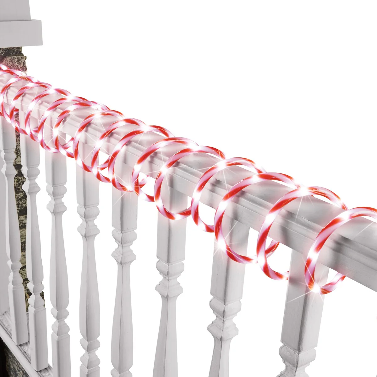 18FT Candy Cane Holiday Rope Light w/ 8 Lighting Functions - NO SIZE