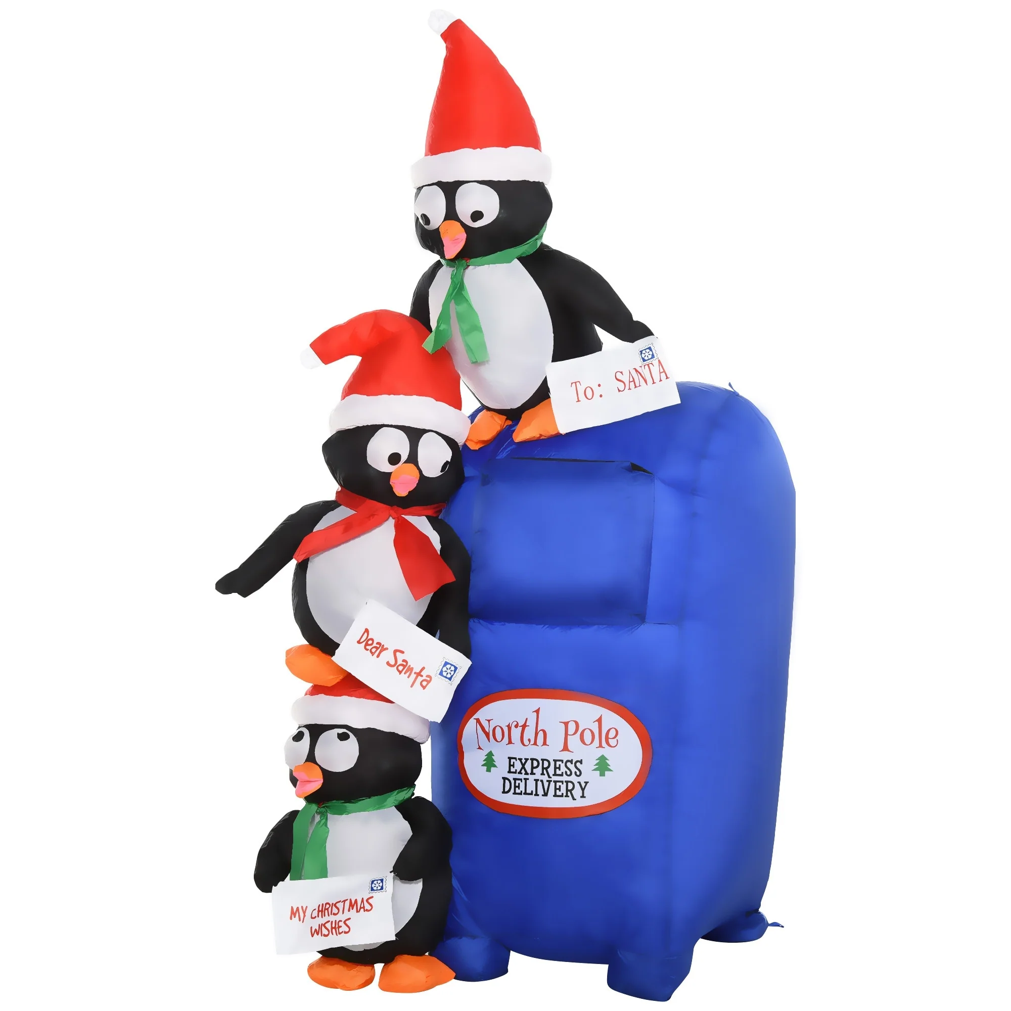 HOMCOM 6' Penguin Inflatable Christmas Decoration, Outdoor Blow-Up Santa Decoration for Yard