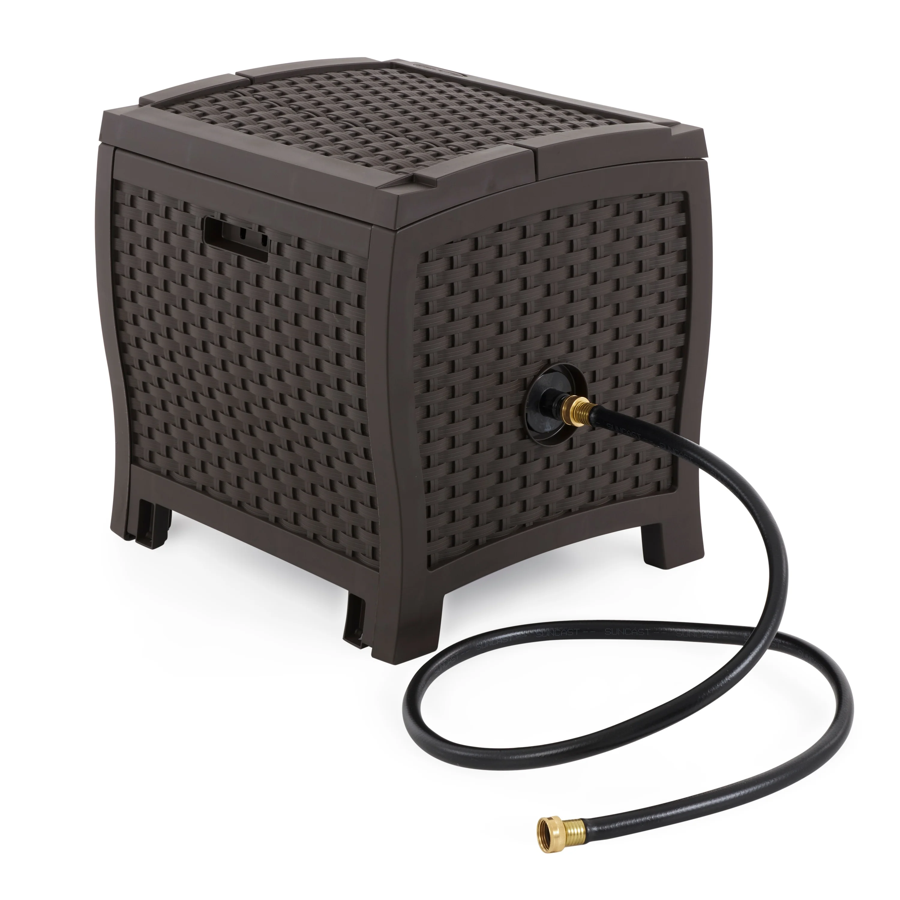 Suncast 175 Foot Slide Trak Outdoor Garden Water Hose Hideaway, Mocha Brown - 13