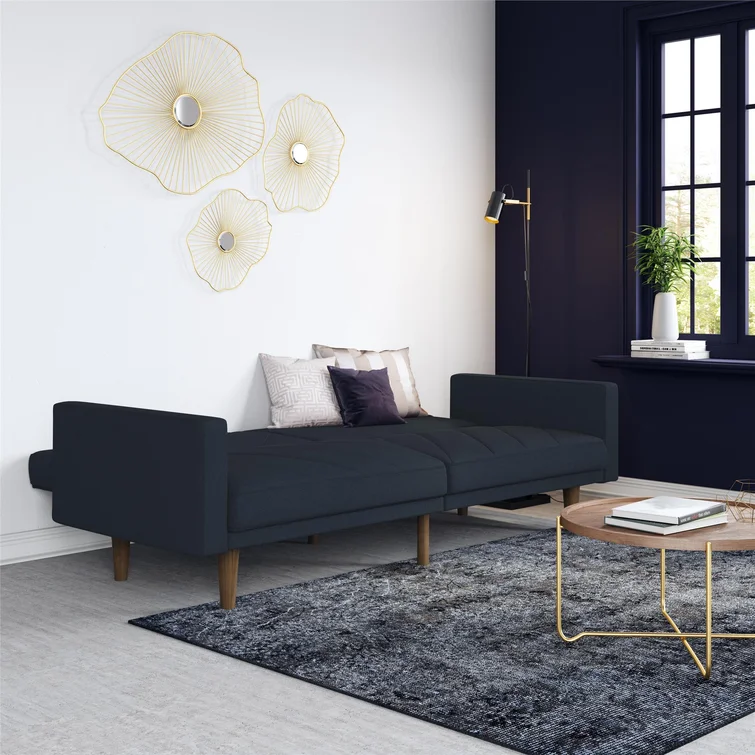 Adria Twin 78.5'' Upholstered Split Back Convertible Sofa