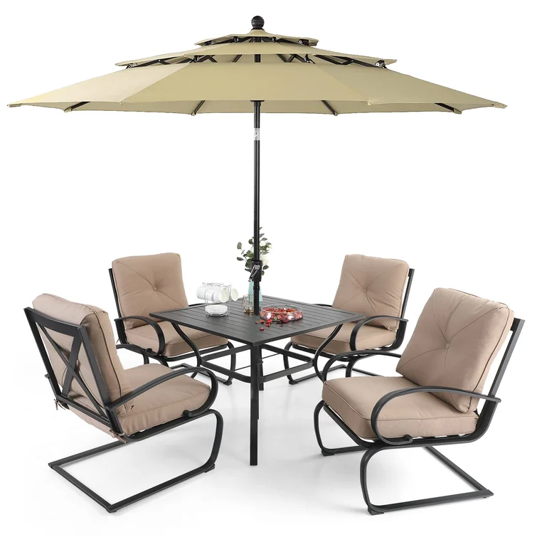 Alyah 4 - Person Square Outdoor Dining Set with Cushions
