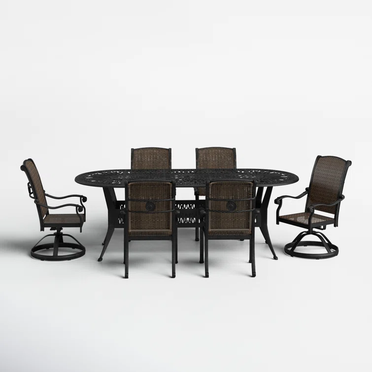 Brocken 6 - Person Oval Outdoor Dining Set