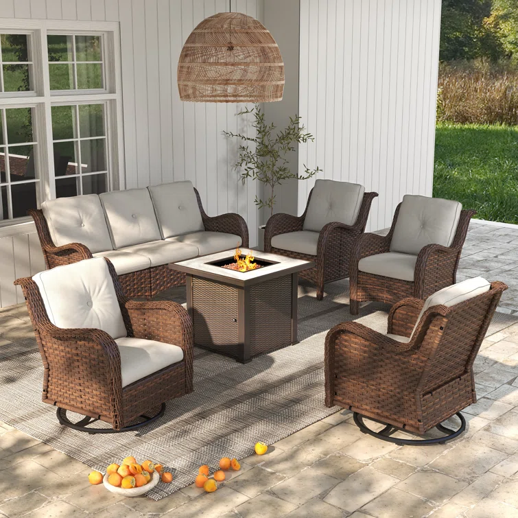 Arde 7 - Person Outdoor Seating Group with Cushions