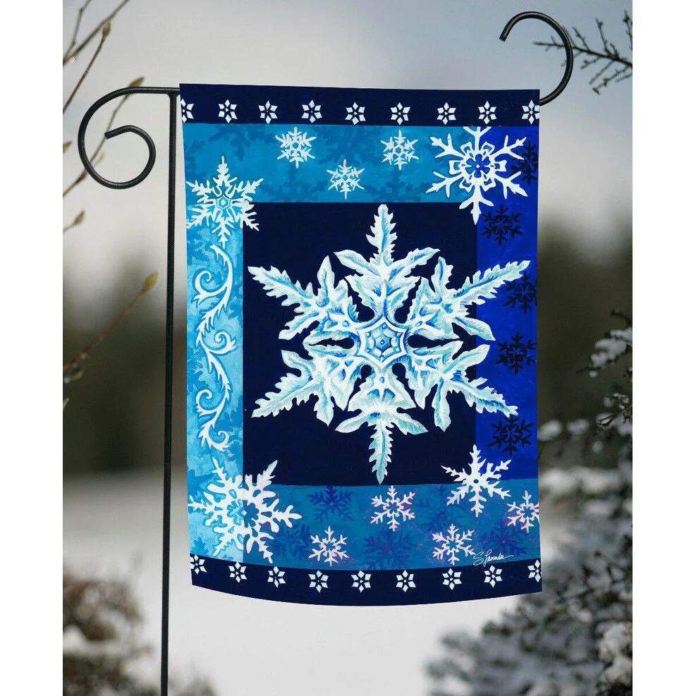 Winter Snowflakes Christmas Garden Flag 12x18