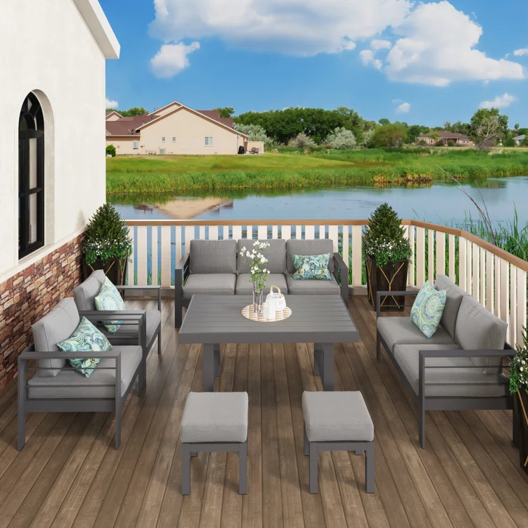 9 - Person Outdoor Seating Group with Cushions