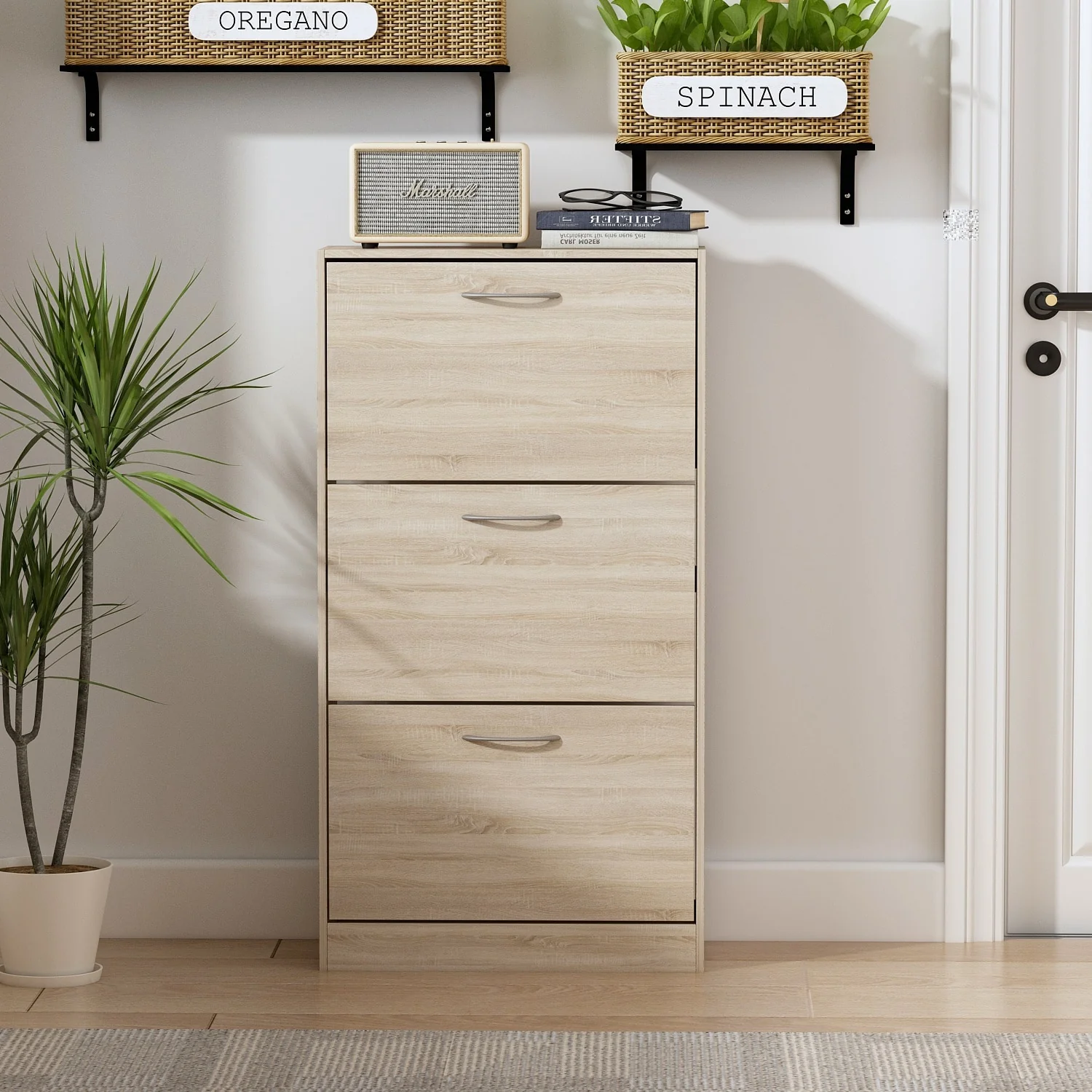 3-Tier Shoe Storage for Entryway Cabinet For Home Storage Cabinet