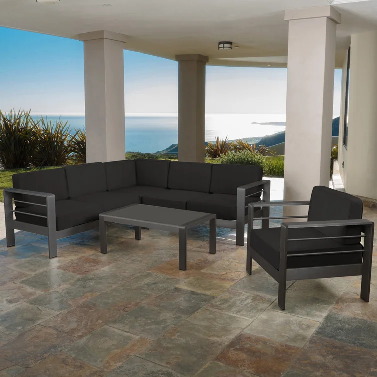 Caggiano 6 - Person Outdoor Seating Group with Cushions