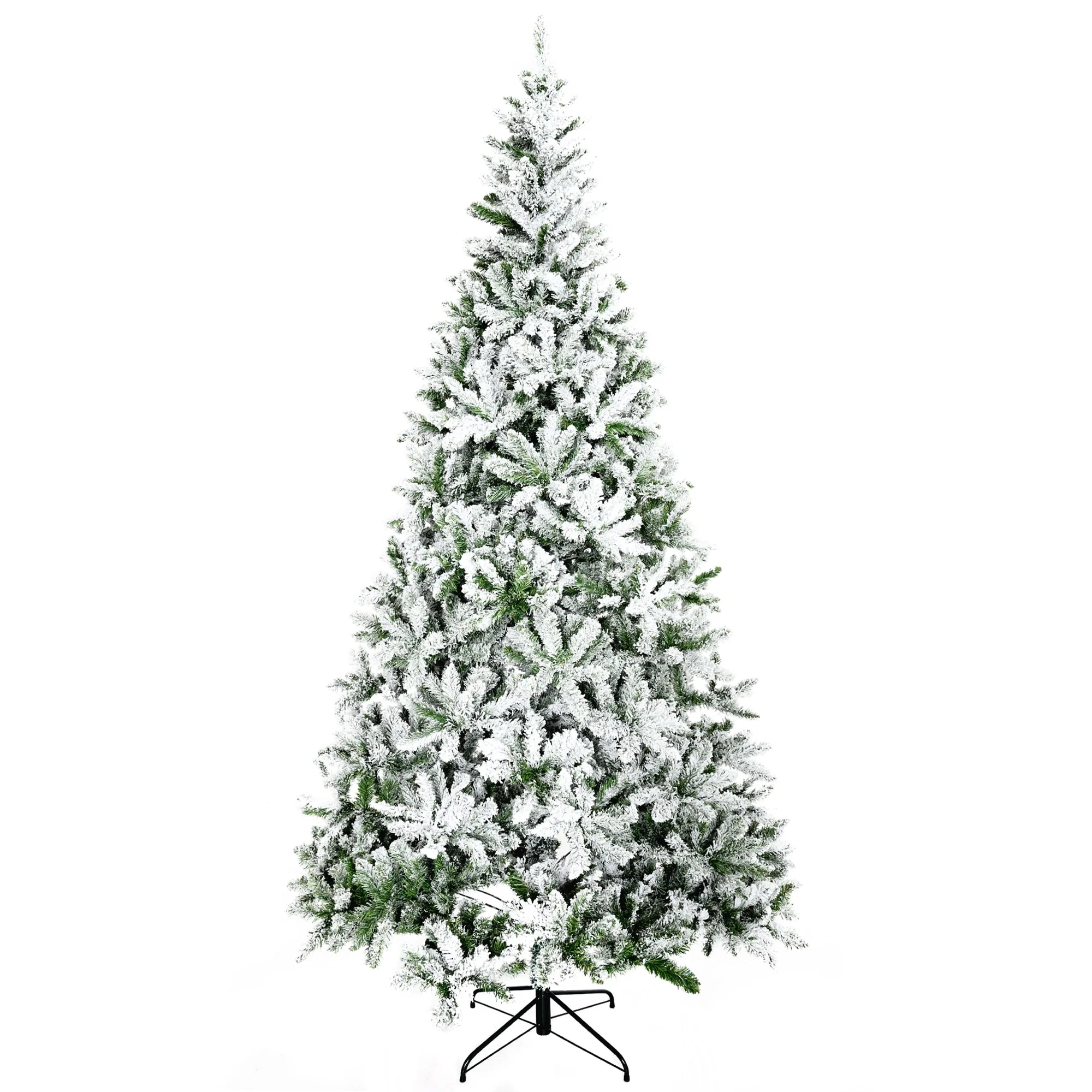 Snow Flocked 7.5ft/9ft Unlit Artificial Pine Christmas Tree with Lifelike Branches, Perfect for Holiday Ambiance