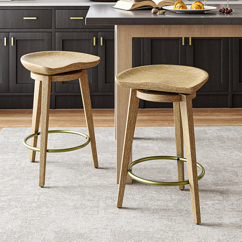 Kornelius Solid Wood Swivel Stool (Set of 2)