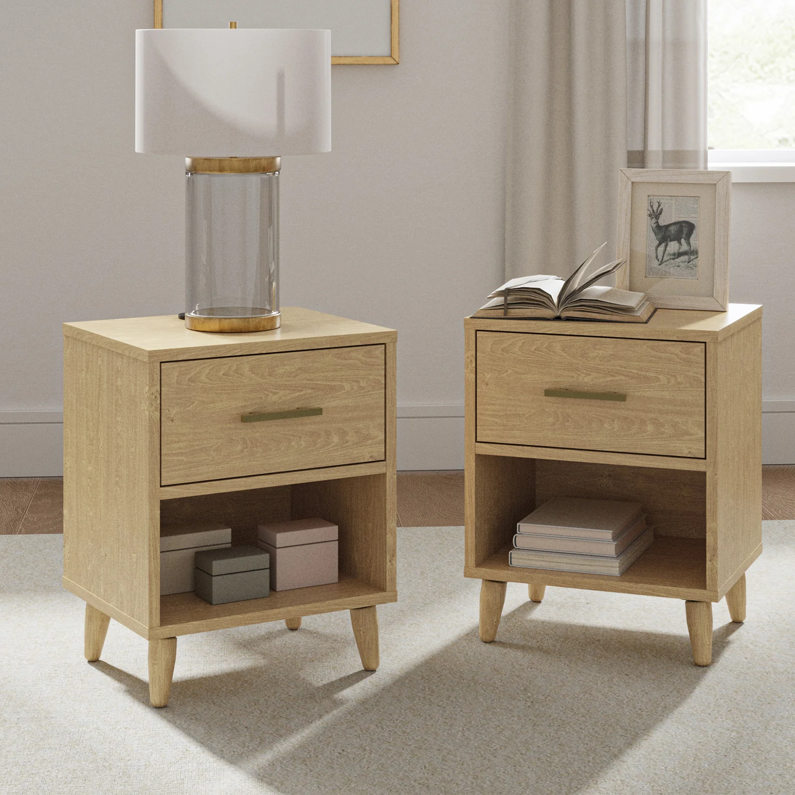 Ivan Nightstand with Built-In Outlets (Set of 2)