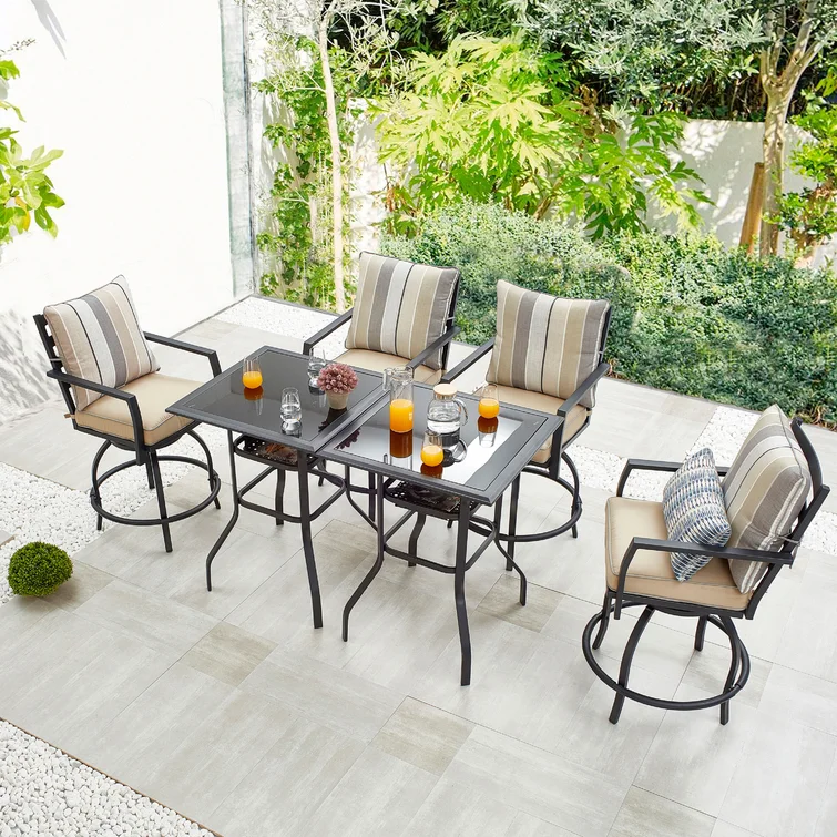 Mayday Square 4 - Person Bistro Dining Sets with Cushions