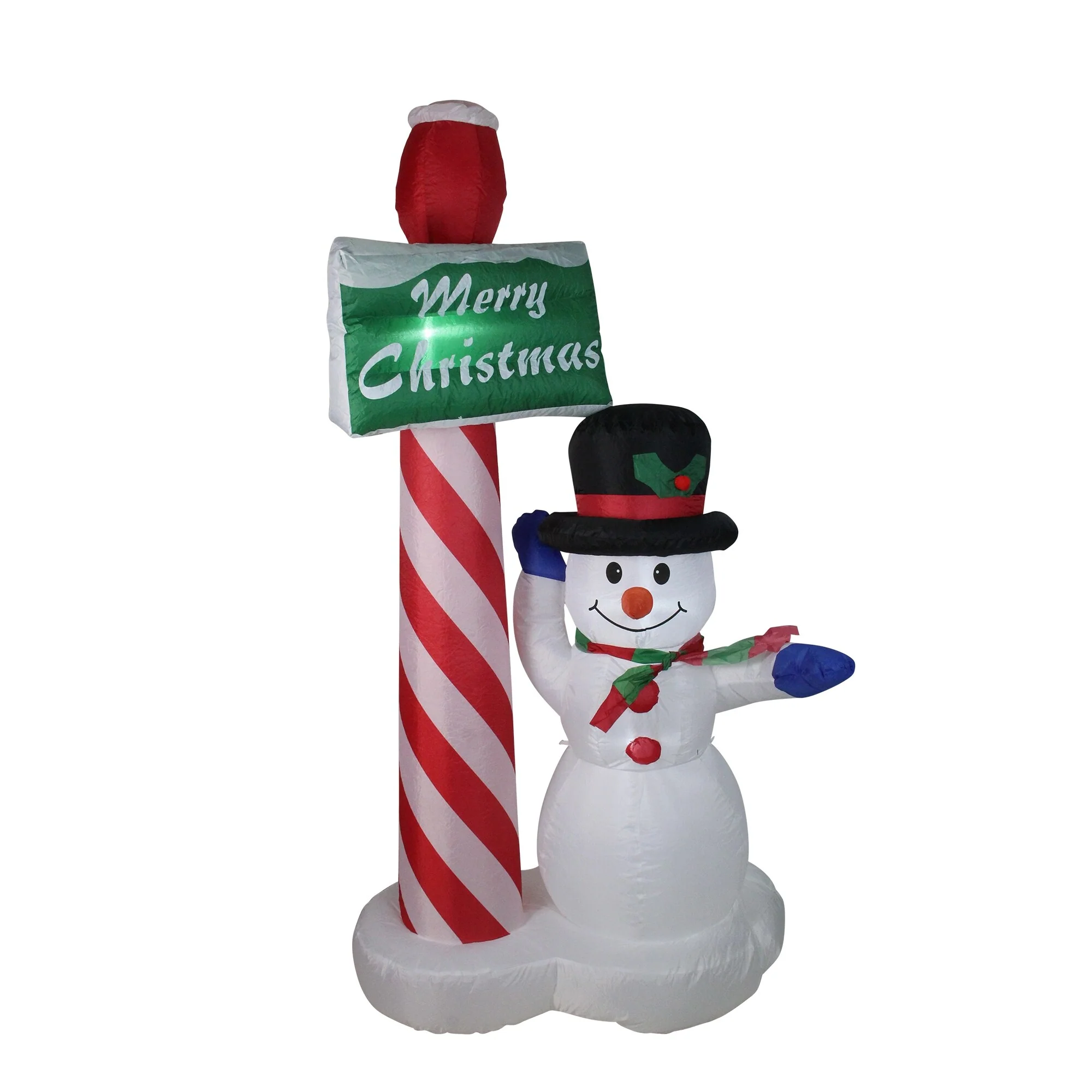 6' Inflatable Snowman Merry Christmas Sign Christmas Yard Art Decor
