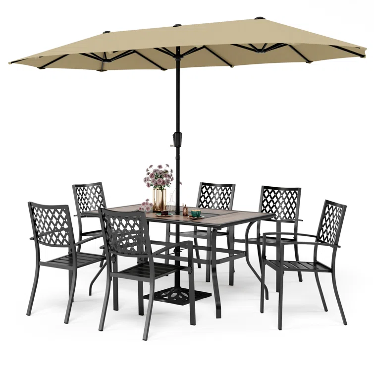 Alyah 6 - Person Rectangular Outdoor Dining Set