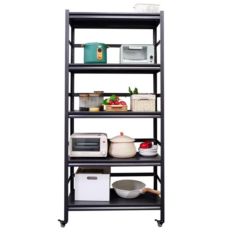 5-Tier Metal Shelving Unit Adjustable with Wheels 1750LBS Capacity