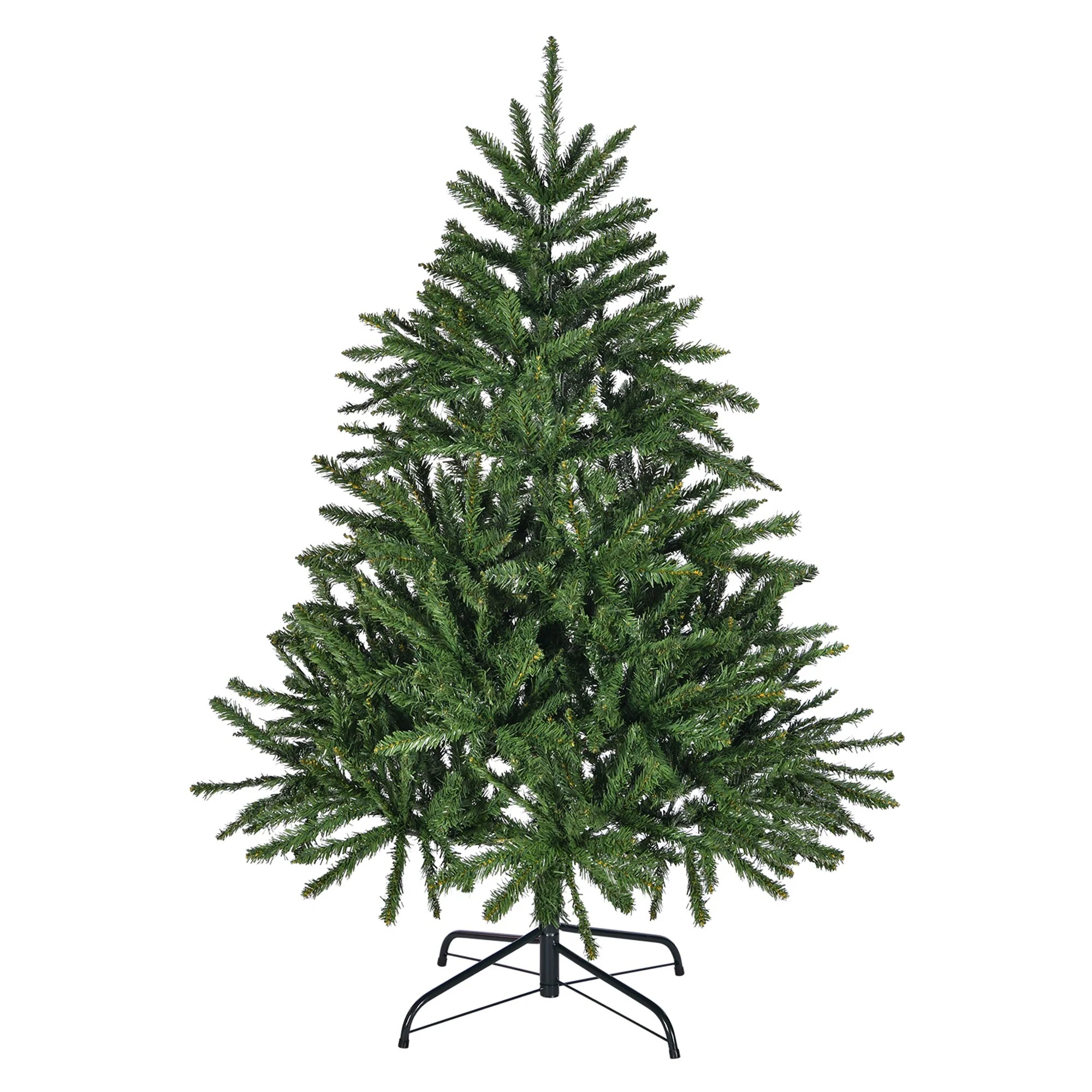 4.5ft Artificial Christmas Tree with 663 Branch Tips, Easy Assembly, Hinged Design & Sturdy Metal Base