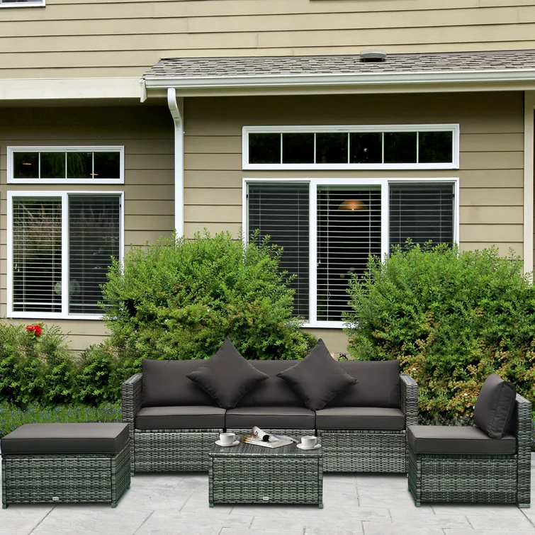 5 - Person Outdoor Seating Group with Cushions