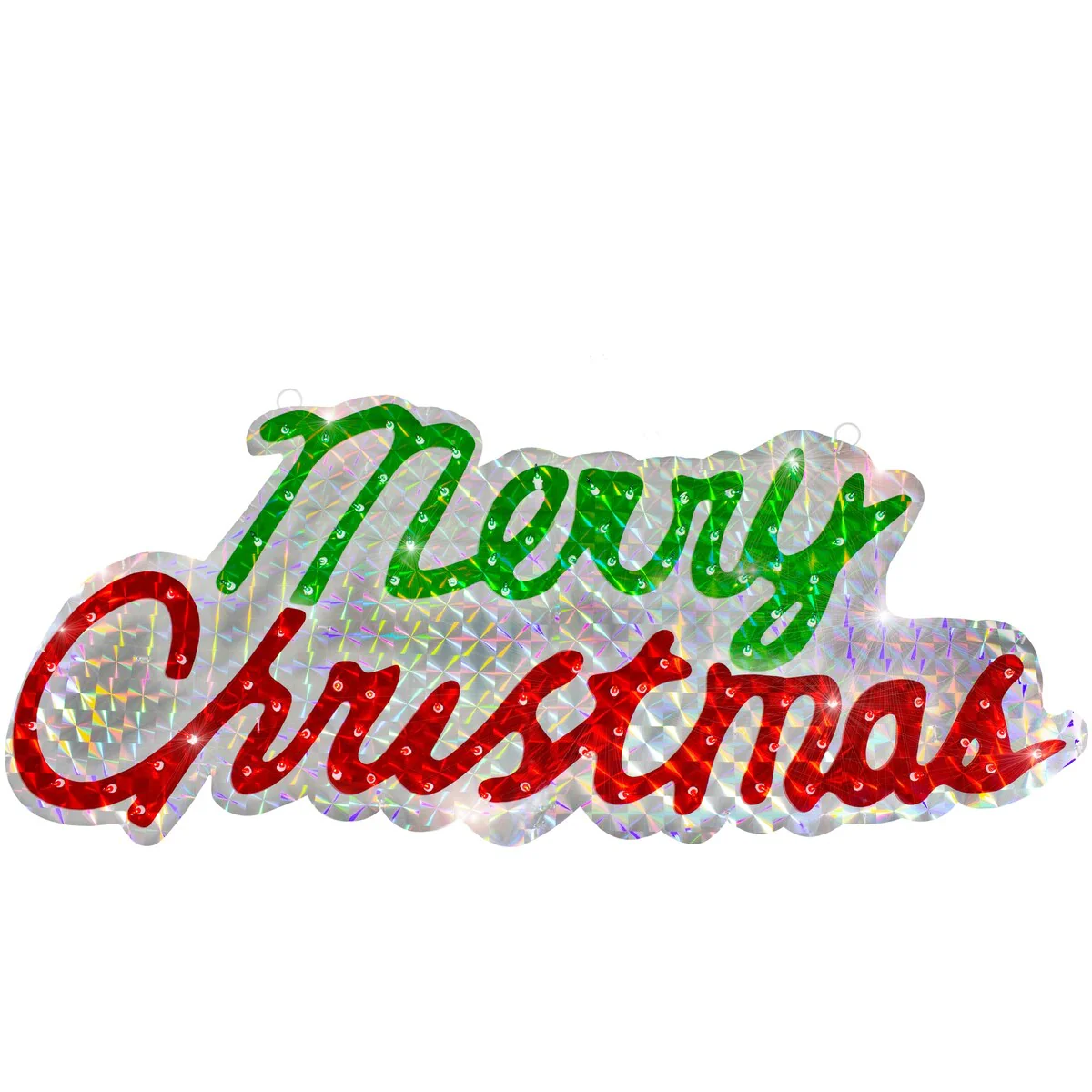 45.5-Inch Lighted Holographic Merry Christmas Sign Outdoor Decoration - 45.5