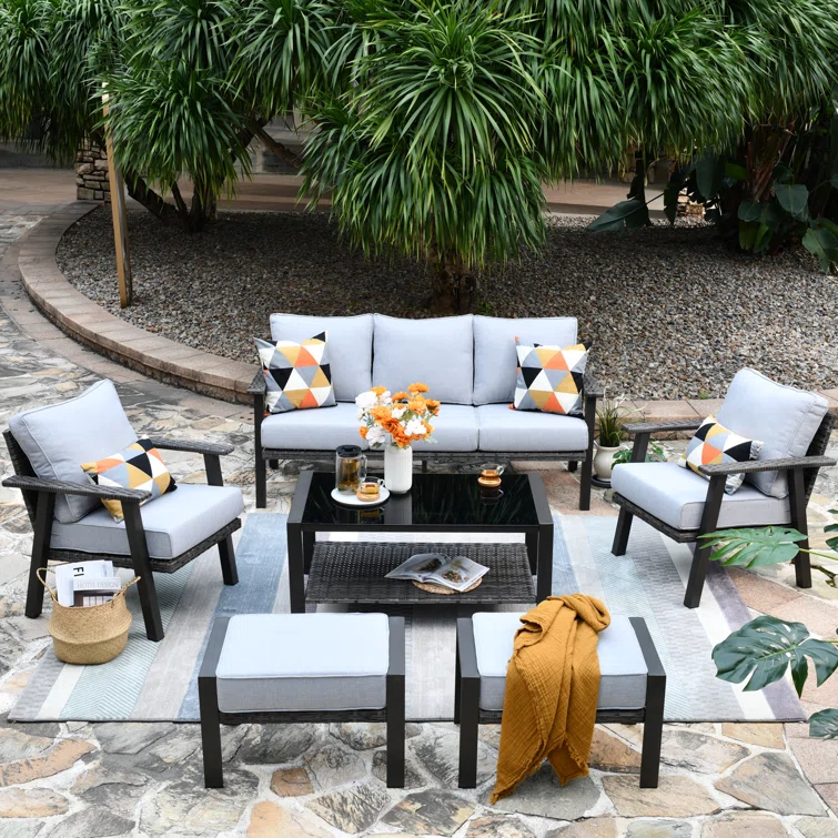 Aisatou 5 - Person Outdoor Seating Group with Cushions