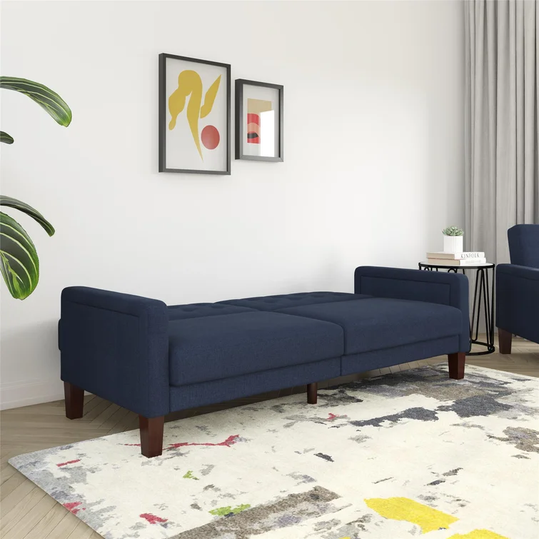 Belden Twin 78'' Upholstered Split Back Convertible Sofa