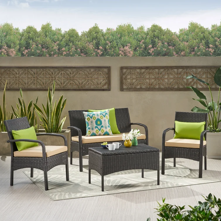 Berthony 4 - Person Outdoor Seating Group with Cushions