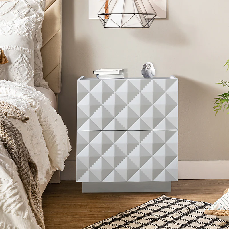 Emil 2 - Drawer Nightstand with Built - In Outlets