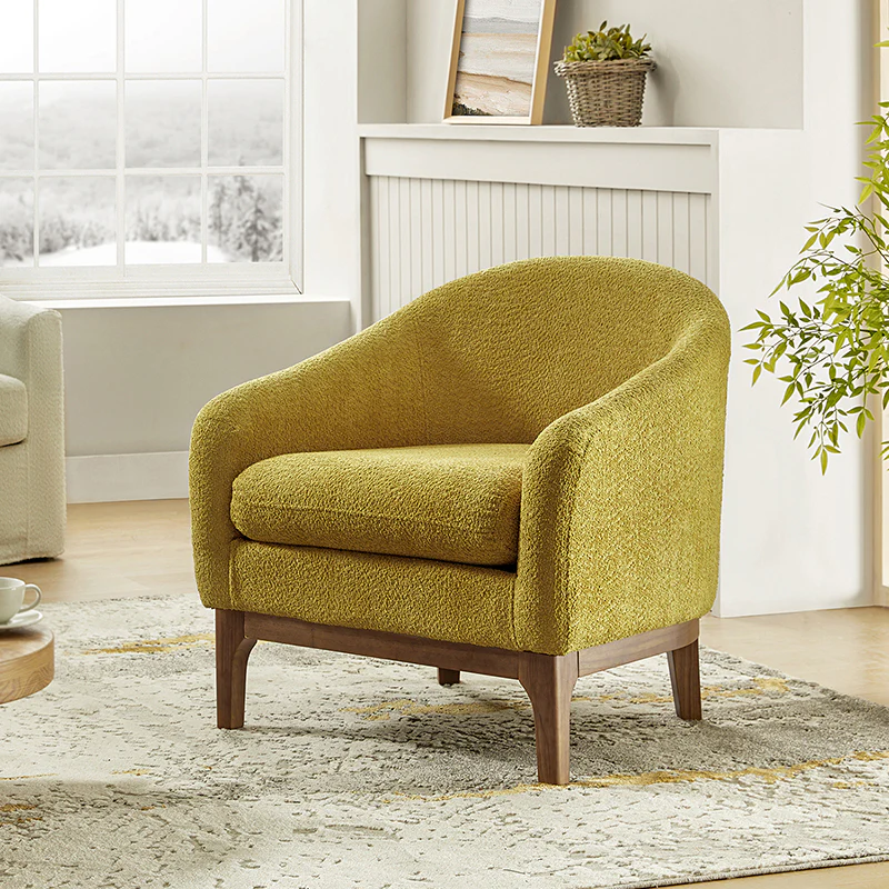 August Boucle Armchair Chair with Soft, Fuzzy Texture