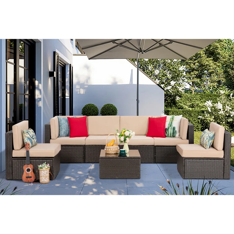 Arleht 6 - Person Outdoor Seating Group with Cushions