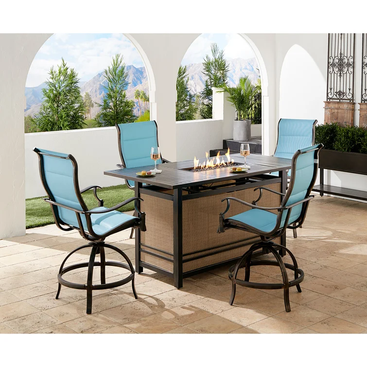 Mikenzie 4 - Person Rectangular Outdoor Dining Set with Cushions