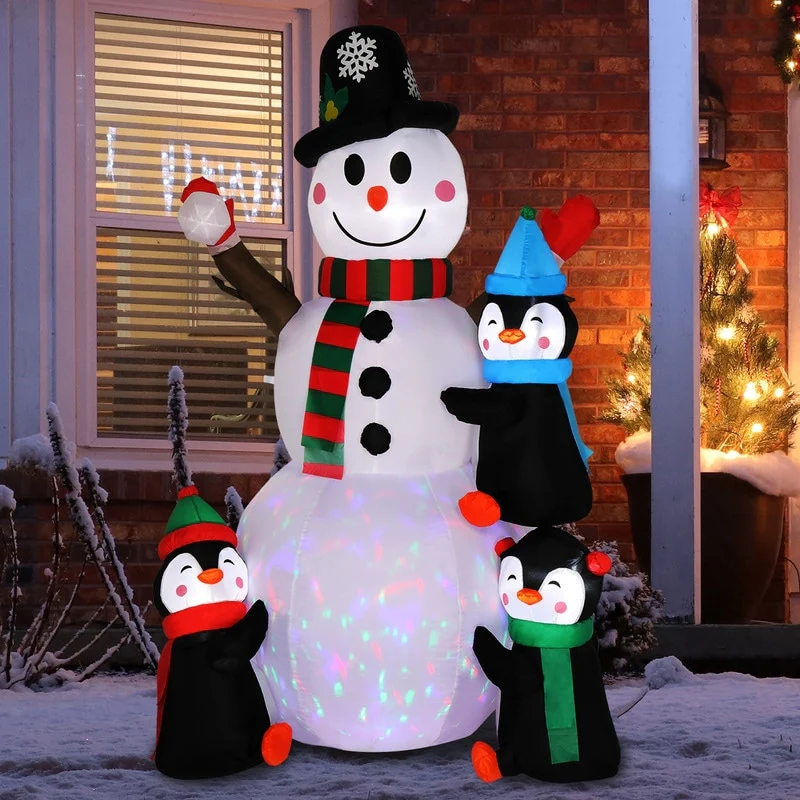 6 Ft. Christmas Snowman Inflatables Outdoor Decoration with LED Lights