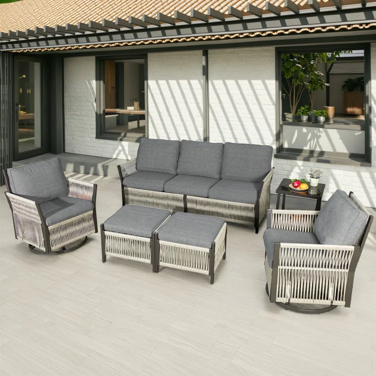 Buenhomino 5 - Person Outdoor Seating Group with Cushions