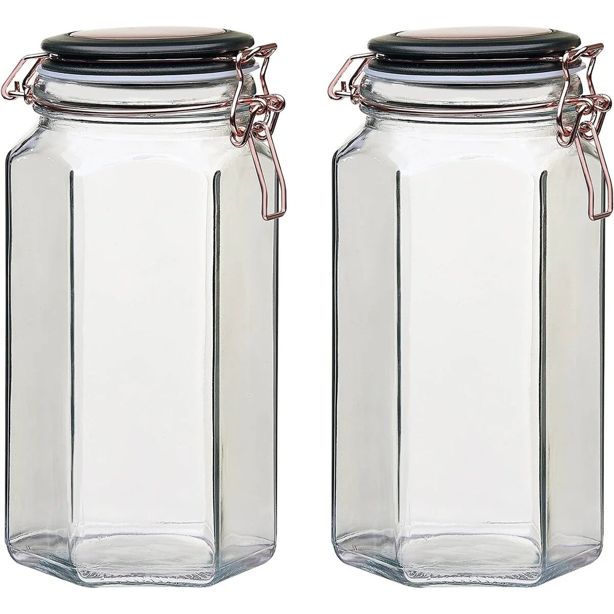 Amici Home Adler Hermetic Canister Jar Hexagon Set of 2