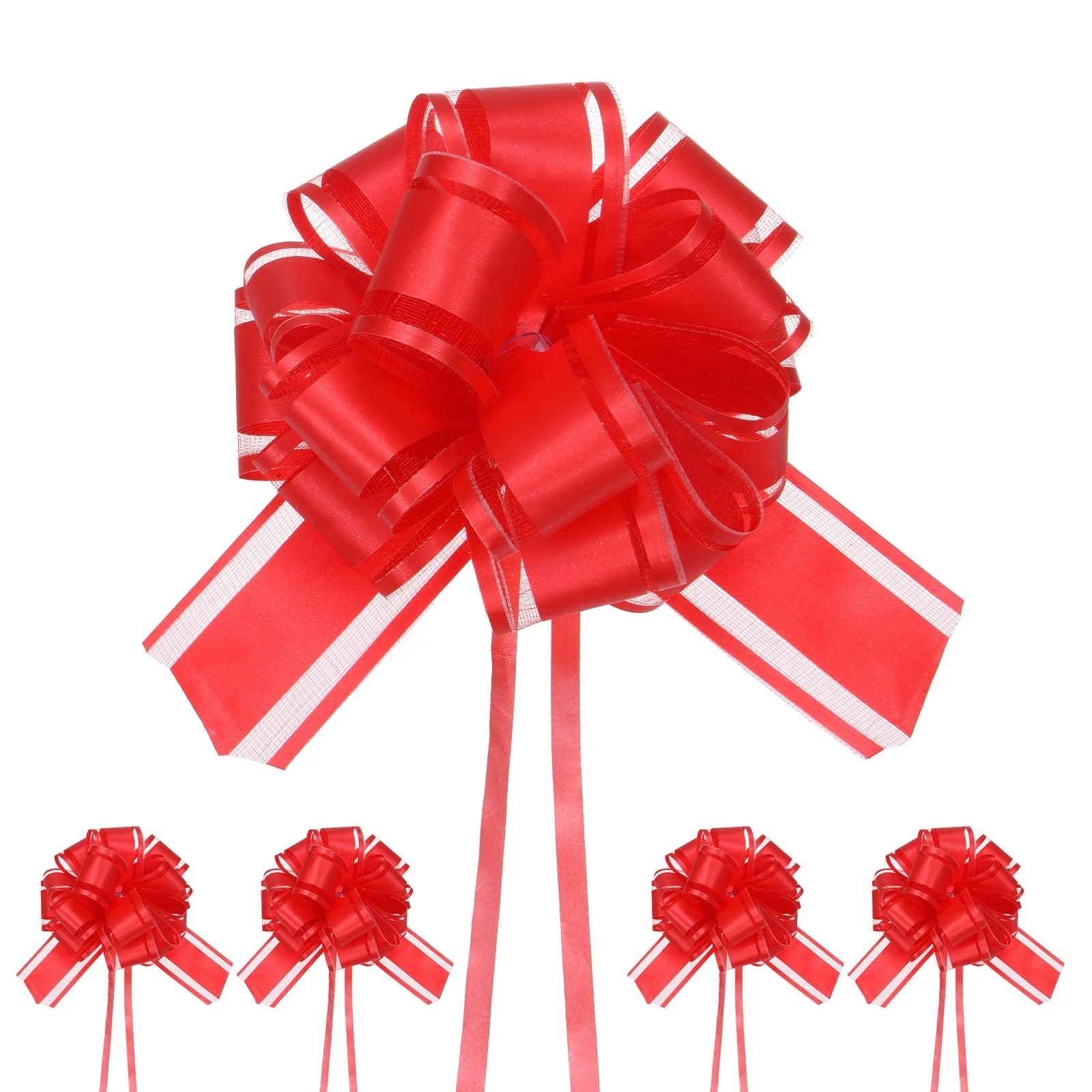 10pcs Large Pull Bow 6 Inch Bows for Wedding Baskets Decorations