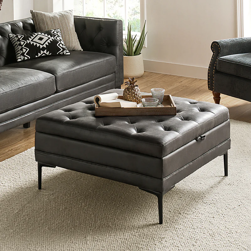 Hartmut Lift Top Shelved Storage Cocktail Ottoman