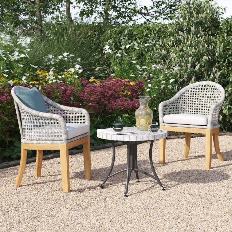 Arnot Teak 2 - Person Outdoor Seating Group with Cushions
