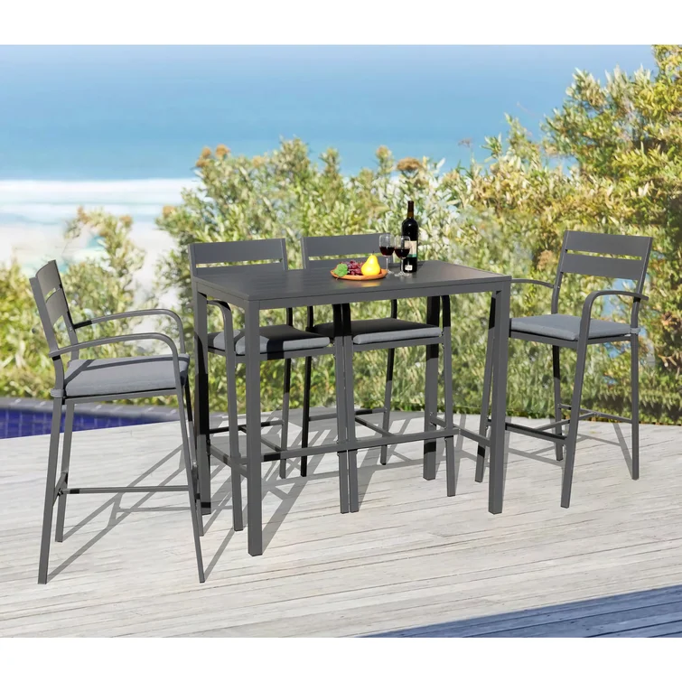 Amarin 4 - Person Rectangular Outdoor Dining Set with Cushions