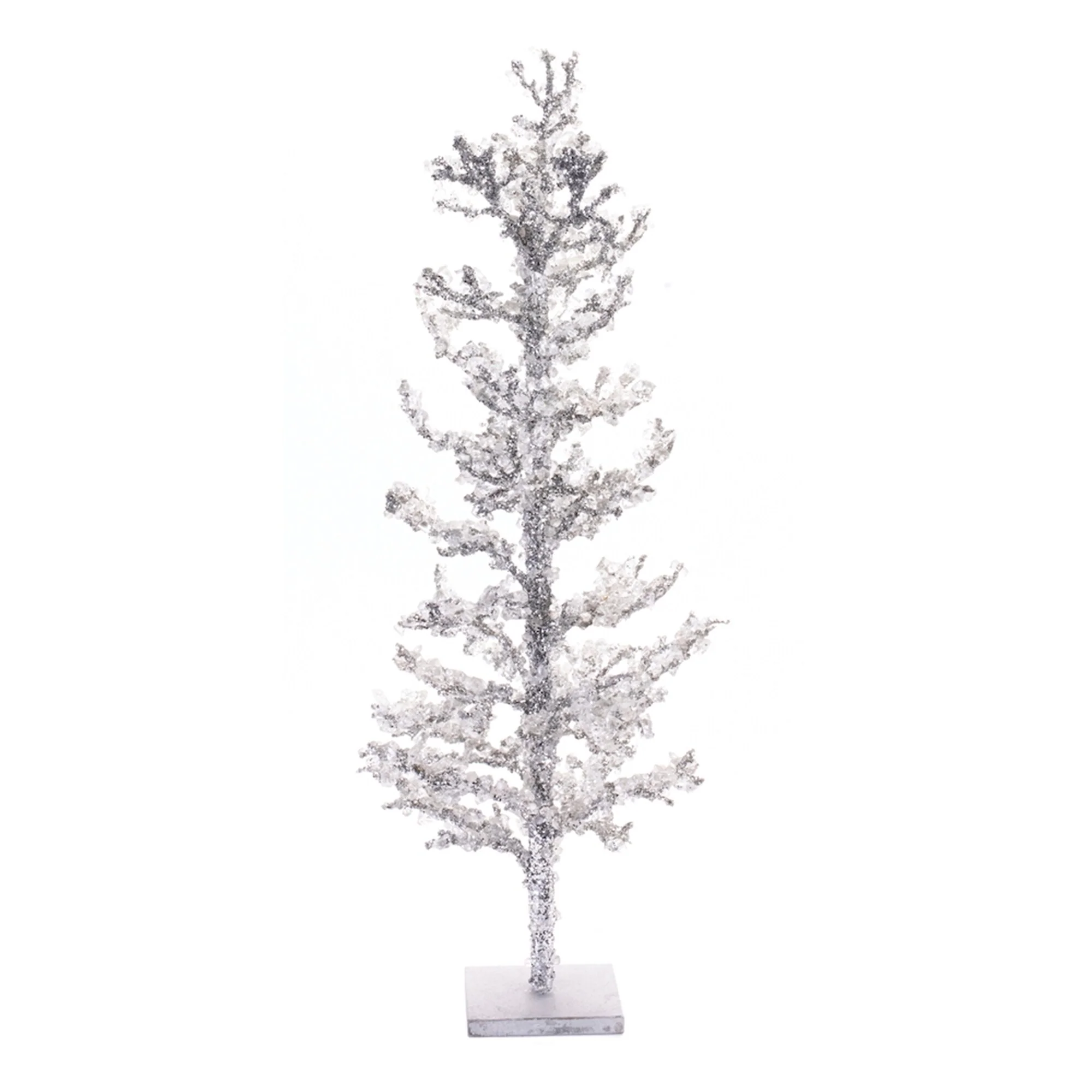 24 Inch Icy Twig Tree Set with Jeweled Accents for Holiday Home Decor - 9.5” x 9.5” x 24”