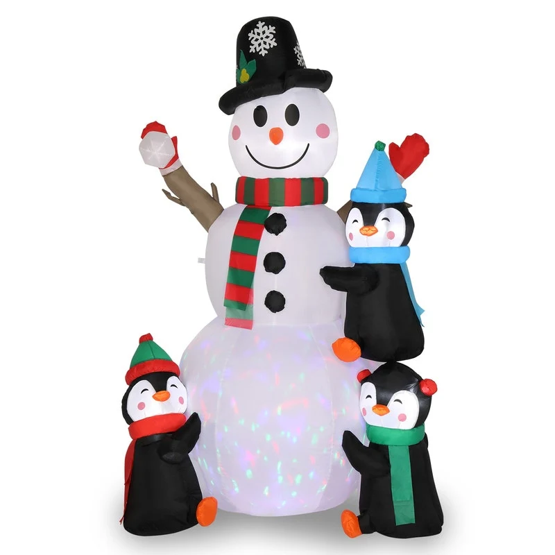 6 Ft. Christmas Snowman Inflatables Outdoor Decoration with LED Lights