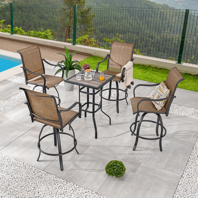 Frederikson Square 4 - Person Bar Height Bistro Dining Set