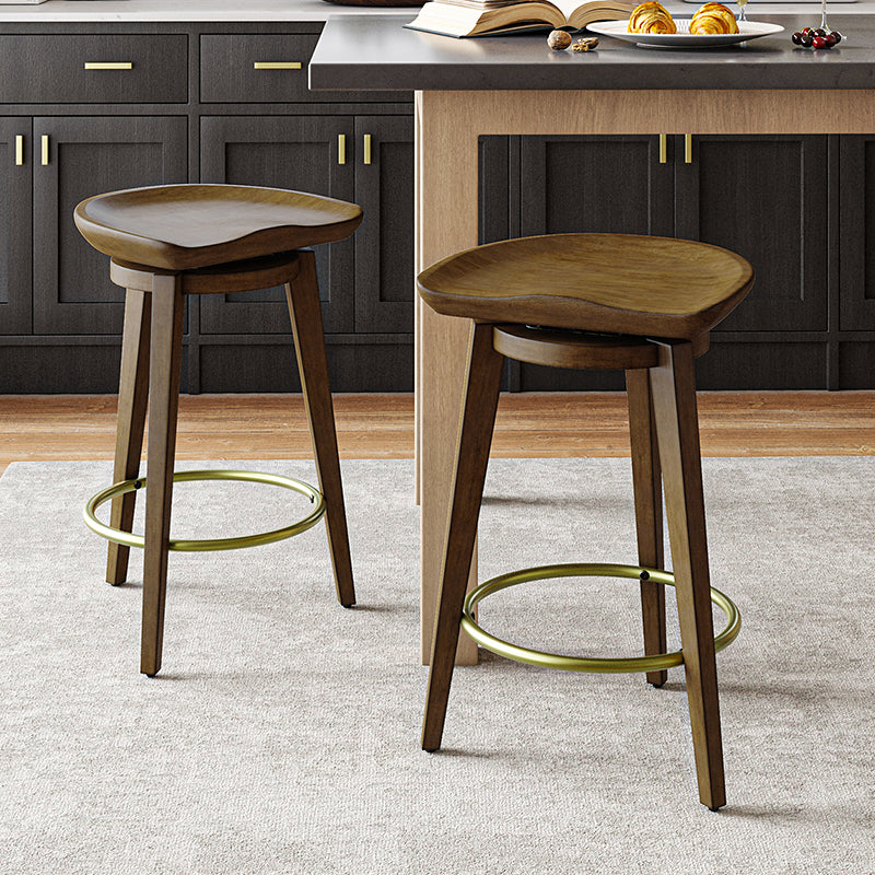 Kornelius Solid Wood Swivel Stool (Set of 2)