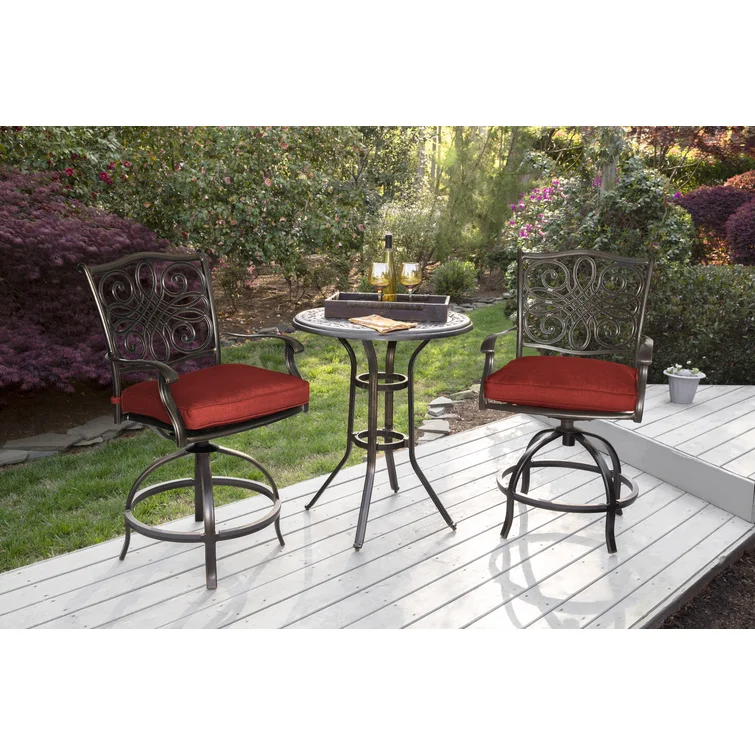 Carleton 2 - Person Round Outdoor Dining Set with Cushions