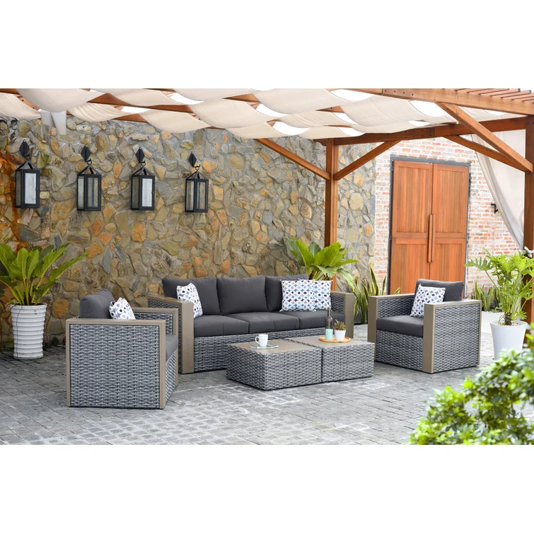 Alyisa 5 - Person Outdoor Seating Group with Cushions