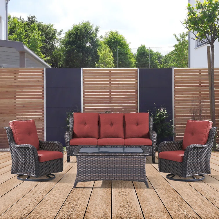 Avimael 5 - Person Outdoor Seating Group with Cushions