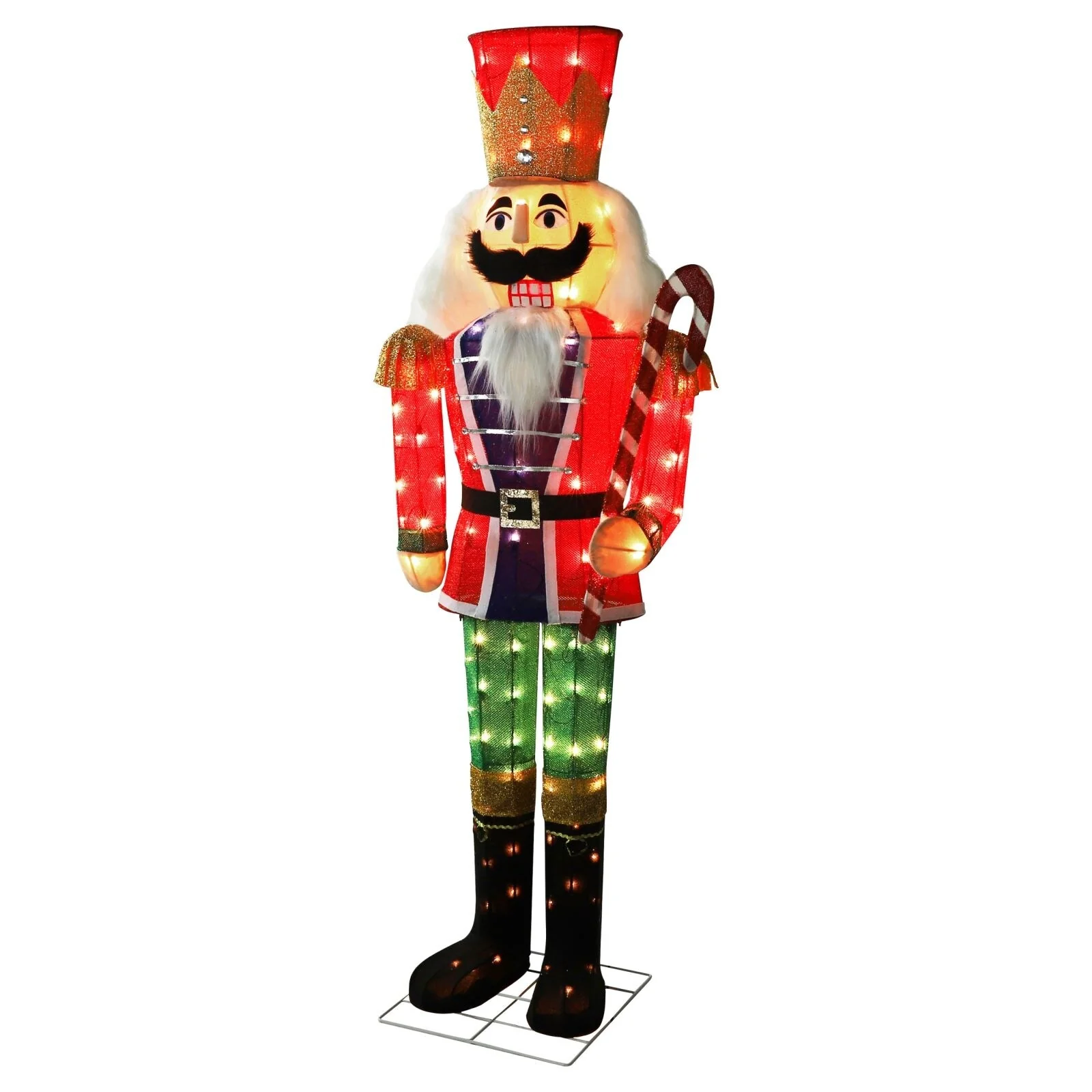 VEIKOUS 5 ft. 3D Warm White Light Nutcracker Christmas Holiday Yard Decoration - Red