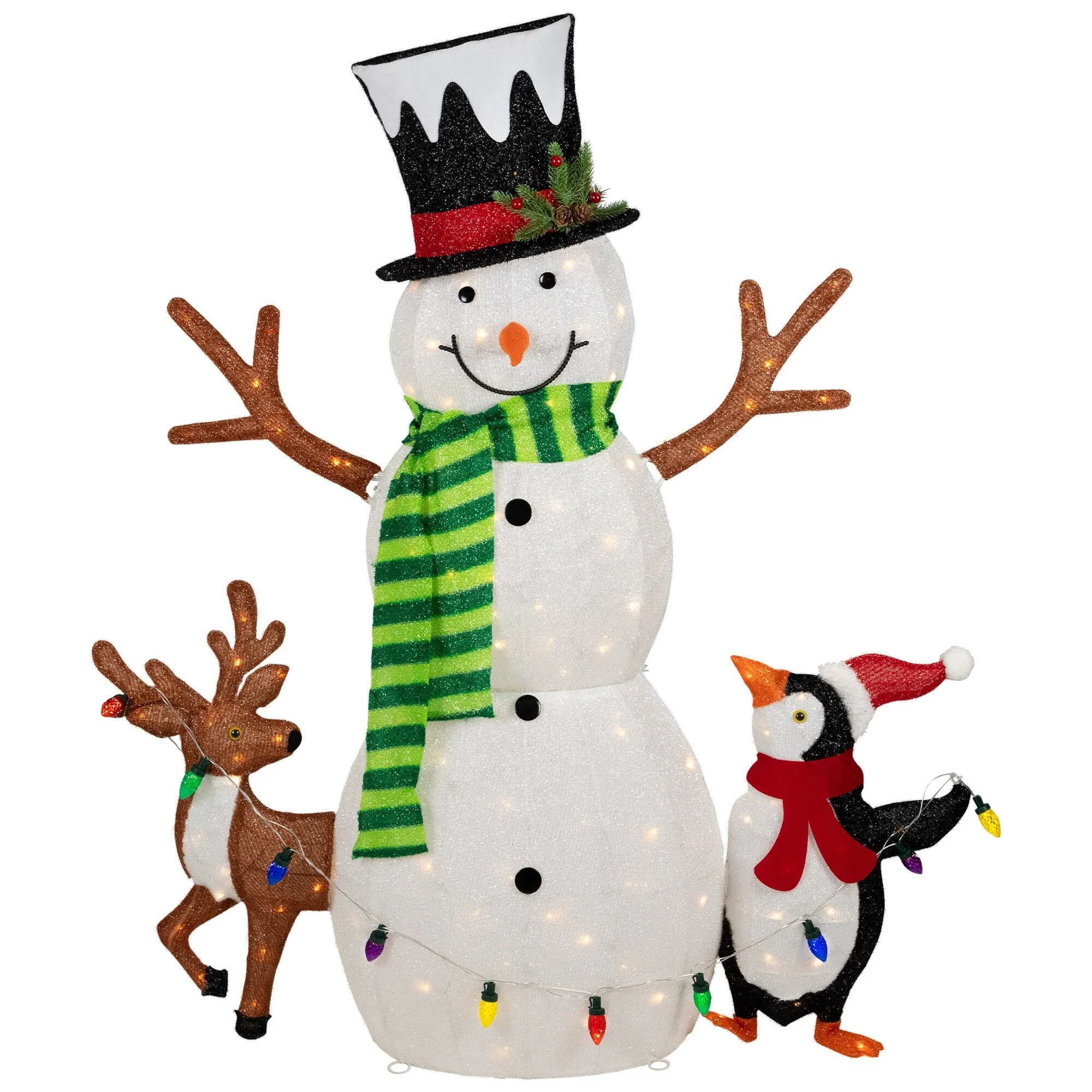 3D LED Lighted Snowman and Penguin Outdoor Christmas Decoration - 48