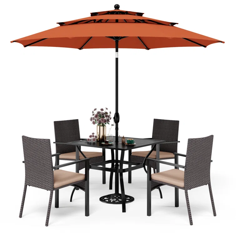 Alyah 4 - Person Square Outdoor Dining Set with Cushions