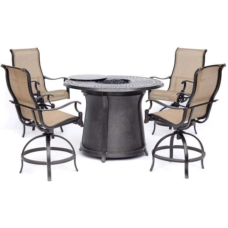 Alejandria 4 - Person Round Outdoor Dining Set