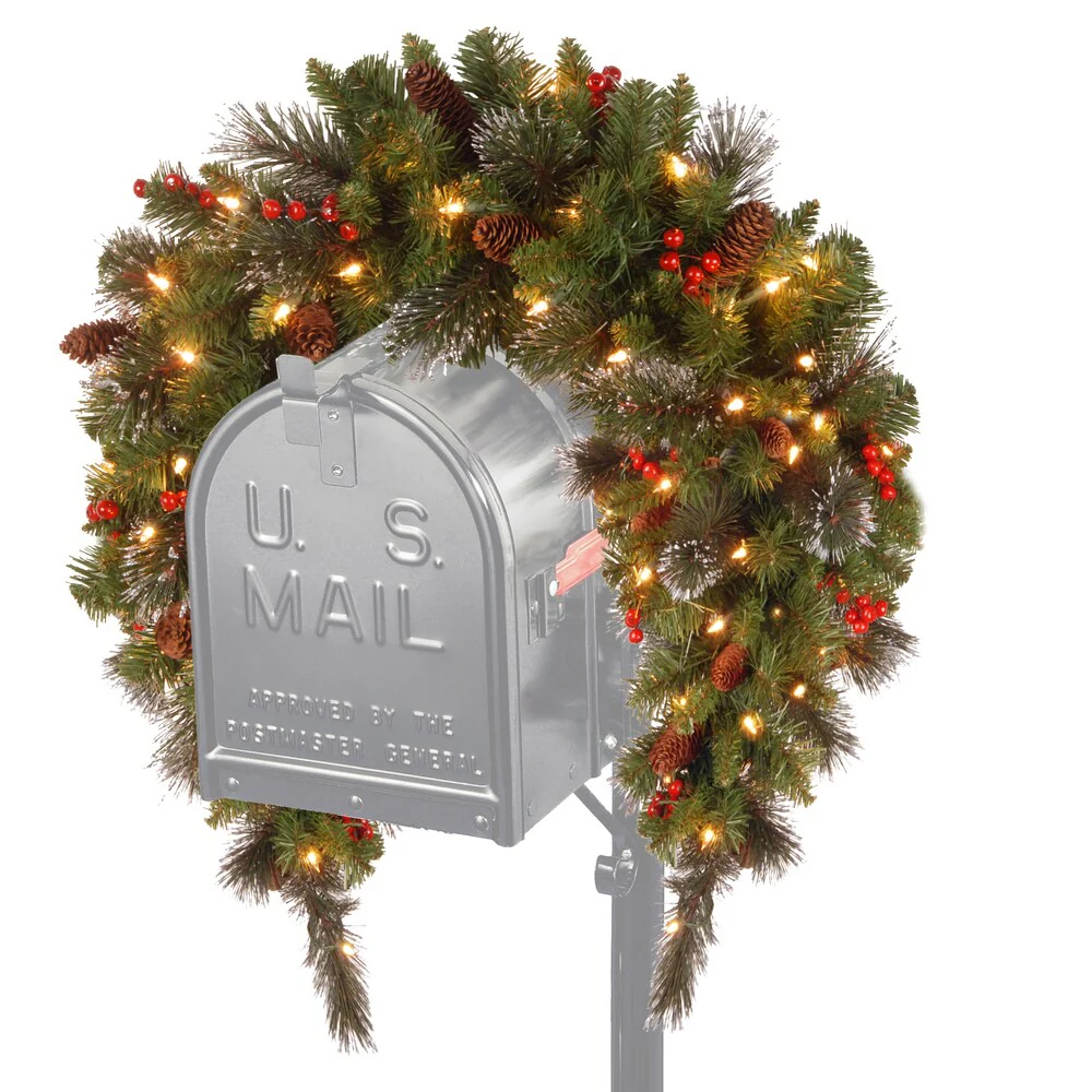National Tree Company Holiday LED Spruce Mailbox Cover - Green